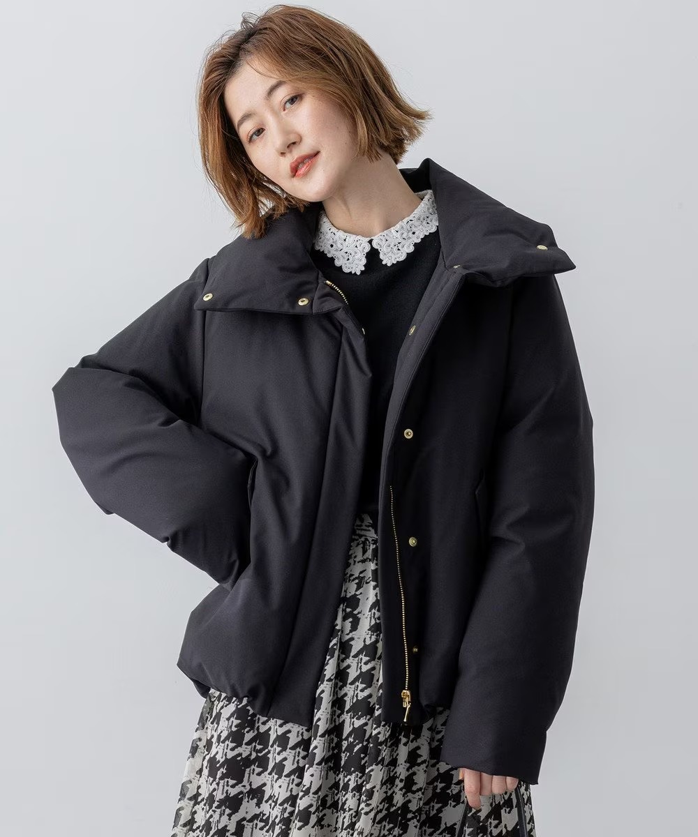 軍風羽絨短版外套     